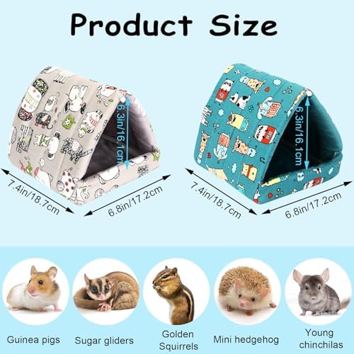 UPINS 2 Pack Guinea Pig Hideout, Washable Small Animal House Bed