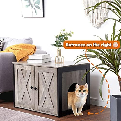 Dwanton Cat Litter Box Enclosure, Hidden Litter Box Furniture, 27.6 Inches