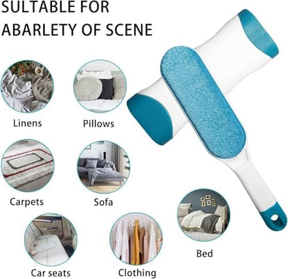 2 Pack Furniture Lint Remover Brushes, Double Sided Self Cleaning Loose Hair Catcher for Pet, Hair Cleaner for Clothes, Sofa, Carpet