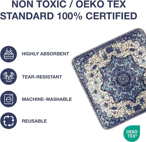 PUPIBOO Washable Pee Pads for Dogs and Cats - Super Absorbent Reusable Puppy Training Pads - 100% Waterproof, Leak-Proof & Non-Slip Whelping Pads for Pet Housebreaking