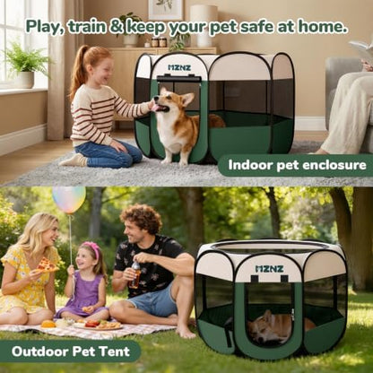 Dog Cat Small Animal Puppy Playpen Crate, Medium, Dark Green