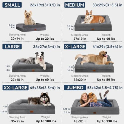 XL Orthopedic Waterproof Dog Bed for Extra Large Size Dogs