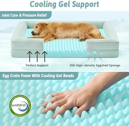 COZY KISS Orthopedic Dog Cooling Bed for Large Sized Dogs, 36x27 inch