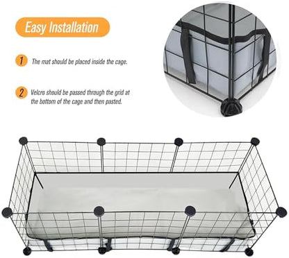 Guinea Pig Cage Liner Tarp Bottom Waterproof and Washable Base Also for Rabbits, Bunny, Chinchesillas, Hedgehog, Ferrets and Other Small Animals(12x36 inches)