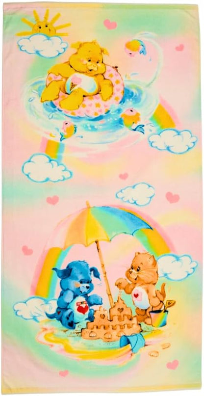 Franco Collectibles Care Bears Heart Classic Retro Super Soft Cotton Bath/Pool/Beach Towel, 60 in x 30 in, (Official Licensed Product)