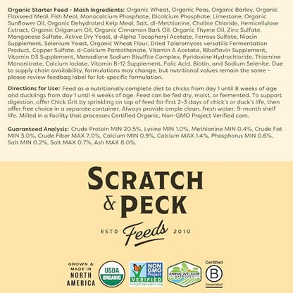 Scratch and Peck Feeds | Starter Mash for Chickens & Ducks | 50 lb Bag