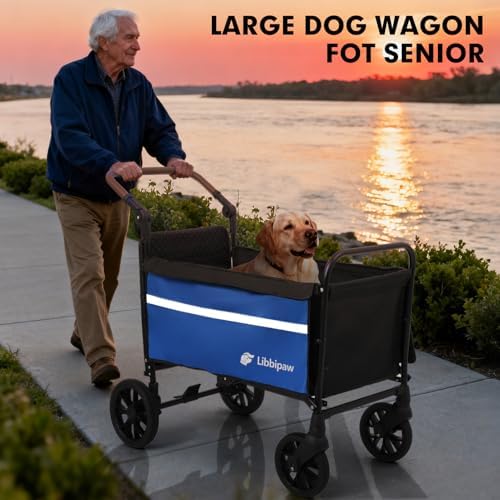 Foldable Dog Wagon for Medium & Large Dogs, Outdoor Pet Wagon