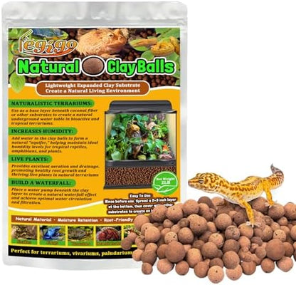 Legigo 2 LB Organic Expanded Clay Balls Terrarium Substrate for Reptiles