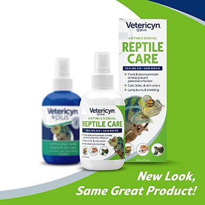 Vetericyn Plus Reptile Wound Care Spray | Reptile Skin Repair, Help Care for Reptile Wounds, Including Scale Rot, Lamp Burns, and Shedding. 3 Ounces