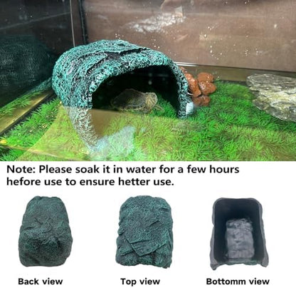 Reptile Rock Hide Cave Large Terrarium Habitat Decor Rock Turtle Hide Tortoise Aquarium Hideout for Lizards Snake Amphibians Fish