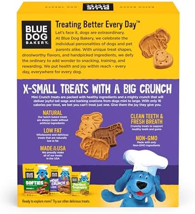 Blue Dog Bakery, More Crunch Assorted Biscuit, Small Dog Treats 5lb Box