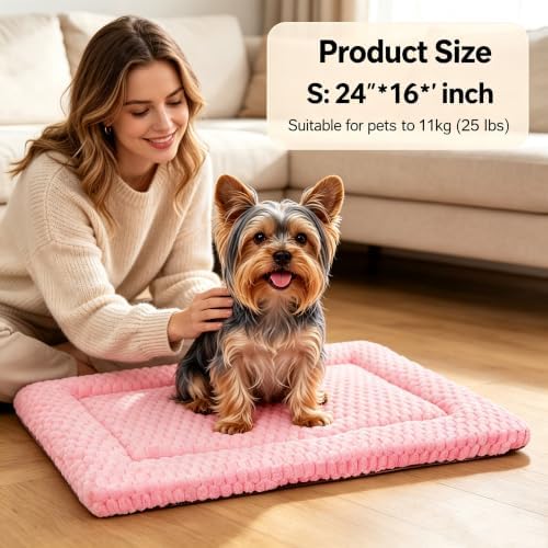 Dog Bed Mat - Durable & Cute Crate Dog Beds for Small Dogs & Cats, Comfortable Kennel Pad for Home, Crate & Travel