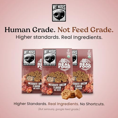 Wet Noses Organic Crunchy Dog Treats – All-Natural, Human-Grade, Non-GMO, Healthy Training & Delicious Snacks for Dogs, for All Dog Sizes & Breeds – Mesquite Bacon, 14oz (2 Pack)