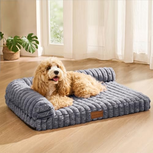 Orthopedic Medium Dog Bed Furry Pet Bed, Washable Cover 30''X20''