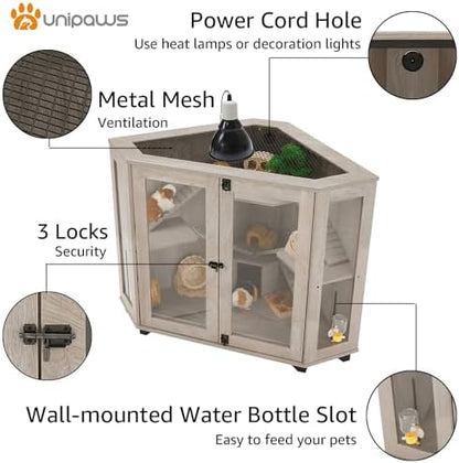 unipaws Chinchillas Hedgehog Cage with Ramp and House, Large Size