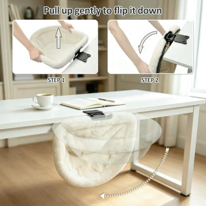 Cat Desk Bed, Desk Mounted Cat Hammock with Steel Clamp