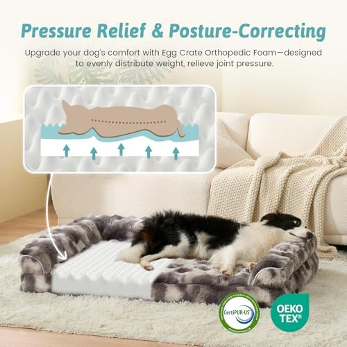 COZY KISS Orthopedic XL Dog Bed for Large Dog, Washable Pet Bed