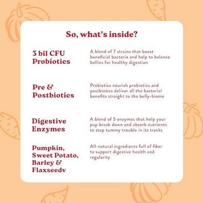 Bocce's Bakery Probiotic Supplement Chews, Pumpkin & Sweet Potato (60 ct)