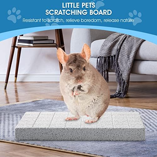 4 Pcs Rabbit Scratch Pads Bunny Grinding Claw Boards Rabbit Chew Stone Bunny Toys for Rabbits Small Animals Teeth Grinding Stone Chew Treat Toys for Hedgehog Chinchilla Hamster Gerbil Rat Digging Pads