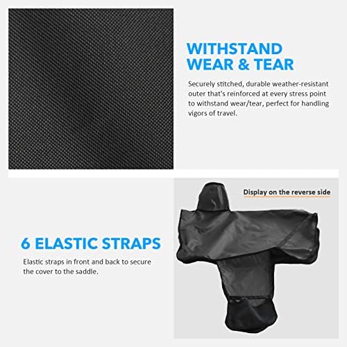 Harrison Howard Long-Lasting 6 Elastic Straps 600 Denier Waterproof Western Saddle Cover-Black