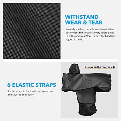 Harrison Howard Long-Lasting 6 Elastic Straps 600 Denier Waterproof Western Saddle Cover-Black
