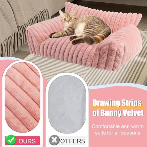 Dog Beds for Small Dogs,Cat Dog Couch Bed for Indoor Cats, Dog Sofa,M,Pink