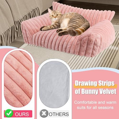 Dog Beds for Small Dogs,Cat Dog Couch Bed for Indoor Cats, Dog Sofa,M,Pink