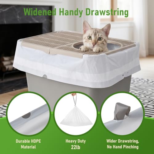 ZOMISIA Top Entry Cat Litter Box Liners - 20 Count 38" x 24" Litter Bags