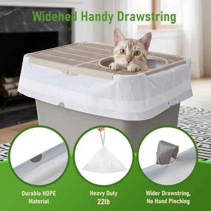 ZOMISIA Top Entry Cat Litter Box Liners - 20 Count 38" x 24" Litter Bags