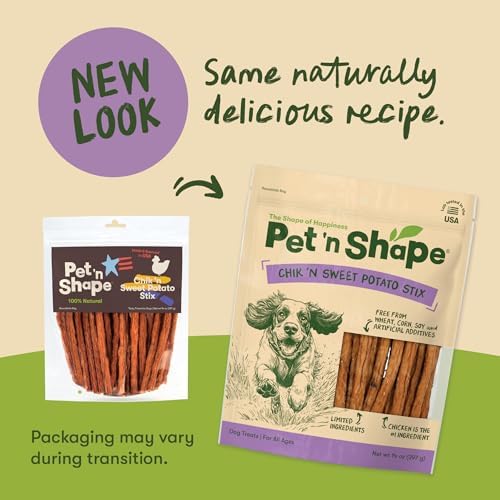 Pet 'n Shape Chik 'n Sweet Potato Stix – Made and Sourced in The USA- Natural Healthy Dog Treat, 14 Ounce