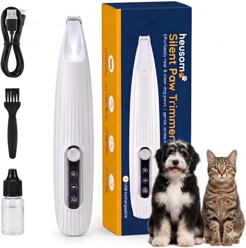 Silent Pet Paw Trimmer | Cordless Paw Trimmer for Grooming w/Light