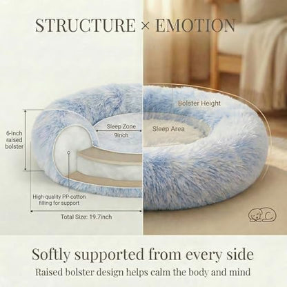 nononfish Soft Plush Dog Bed for Small Dogs,Cozy Calming Pet Bed