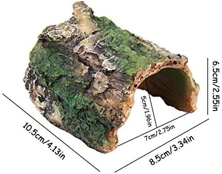 OMEM Reptile Hideout Box, Spider, Scorpion Reptile Hides and Caves Habitat Decor, Imitation Bark Resin Hidden Nest Tortoise Supplies