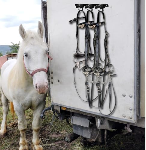 Zonon 2 Pcs Bridle Rack for Horse Wall Mount, Horse Tack Bulk, Three Hooks