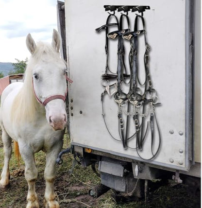 Zonon 2 Pcs Bridle Rack for Horse Wall Mount, Horse Tack Bulk, Three Hooks