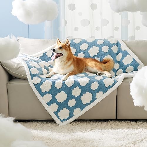 LE SURE Waterproof Dog Blankets for Large Dogs Cute Cozy 3D Jacquard,40x50