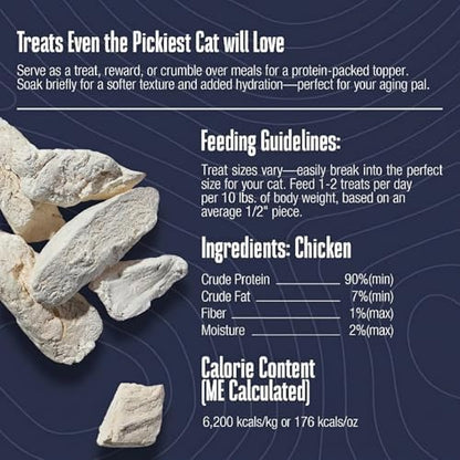 Whole Life Cat Just One Chicken Freeze Dried Cat Treats - Human Grade High Protein Food, Healthy Training Snacks, Freeze Dried Chicken Food Toppers, USA Made Natural Treats - 1 oz (Pack of 1)