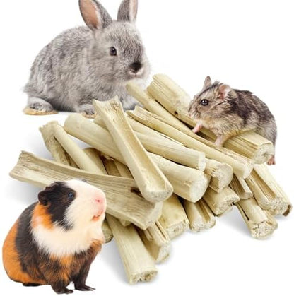 Tfwadmx Small Animal Snacks Sweet Bamboo Molar Treats 200 g Bunny Chew Toys for Chinchilla Rabbit Guinea Pig Hamster Squirrel (About 22-27 Sticks)