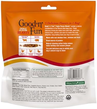GOOD 'N' FUN Blasts Long-Lasting Dog Treat Made with Real Protein, 12 oz