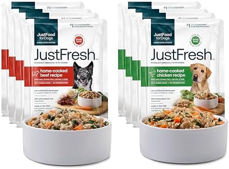 JustFoodForDogs JustFresh Fresh Wet Dog Food or Topper - Beef/Chicken, 8 Pk