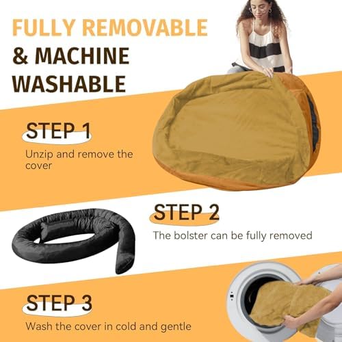 Waterproof Orthopedic Dog Bed for Large Dogs, Orange