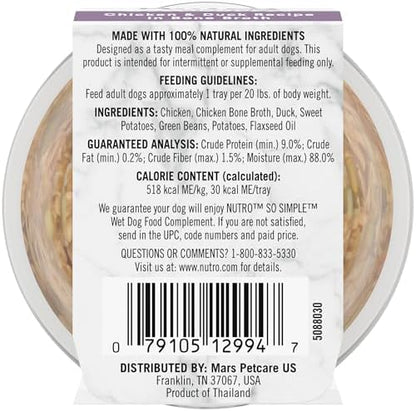 Nutro So Simple Wet Dog Food Topper, Chicken & Duck, 2 oz, 10 Count