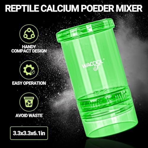 Cricket Calcium Powder Mixer for Reptiles, Cricket Feeder with Calcium for Reptiles, Reptile Calcium Duster Cricket Food for Reptile Bearded Dragon Gecko Terrarium Tank Accessories