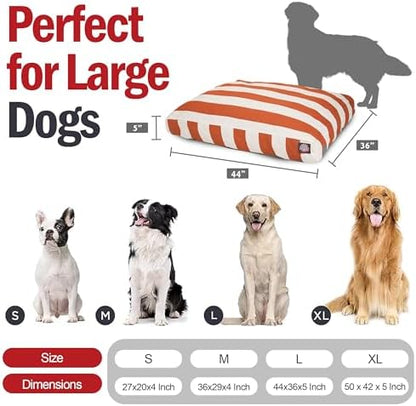 Majestic Pet Rectangle Large Dog Bed Washable – Non Slip Comfy Pet Bed – Dog Crate Bed with Removable Washable Cover – Dog Kennel Bed for Sleeping - Dog Bed Large Breed 44x36x5 Inch – Burnt Orange