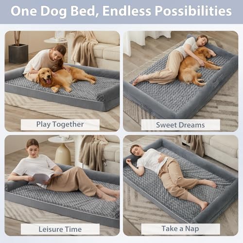BFPETHOME Orthopedic Washable Human Dog Bed for Adult & Dog Cozy Sleep