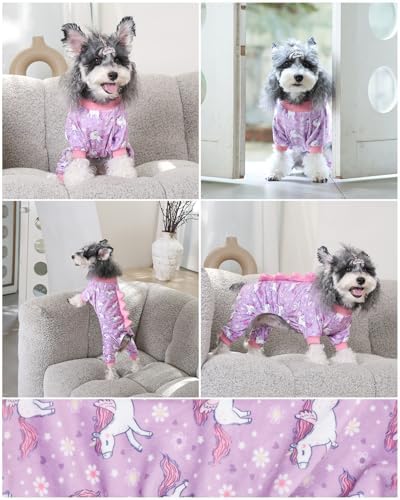 CuteBone Dinosaur Costume Dog Pajamas, Stretchy Spandex Crystal Velvet Sleepwear Coat for Small Dogs, Soft & Warm Pet Outfit Clothes for Cold Weather, Cozy Pullover Design COSP11L