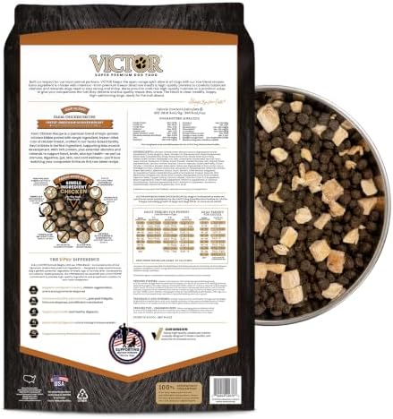 VICTOR Raw Kibble Blend - Farm Chicken Freeze-Dried Dry Dog Food, 20 lb