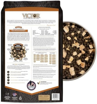 VICTOR Raw Kibble Blend - Farm Chicken Freeze-Dried Dry Dog Food, 20 lb