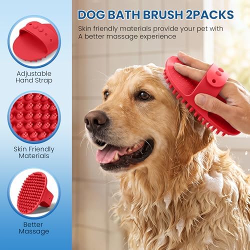 Pet Grooming Rake for Dogs and Cats - 4-in-1 Deshedding Dematting Kit with Double-Sided Undercoat Rake and Metal Comb for Long & Short Haired Pets, Reduces Shedding 95%