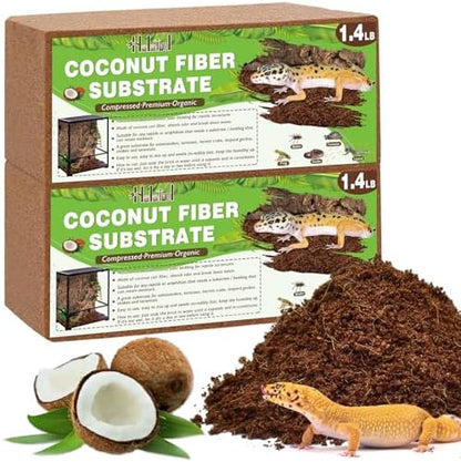 Halatool 2 Pack Compressed Coconut Fiber Substrate for Reptiles